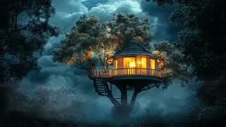 Thumbnail: Cozy Rain Sounds in a Magical Treehouse | Relaxing Forest Ambience for Sleep, Study & Relaxation
