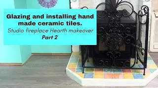Thumbnail: Glazing and installing ceramic hand built pottery tiles | studio fireplace hearth makeover
