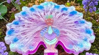 Thumbnail: #519 Fun Web or Lace Effect in a Peacock Mold in Epoxy Resin