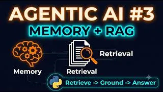 Thumbnail: Agentic AI from Scratch #3 (Python): Add Memory + Local RAG (No Paid APIs)