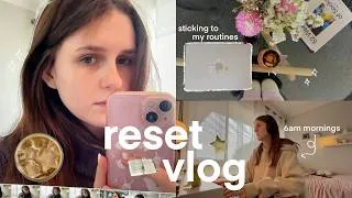Thumbnail: productive RESET 🫧 6am mornings, getting out of a slump, busy days & sticking to my routines