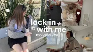 Thumbnail: lock in with me 👩🏻‍💻 productive post-grad days, early mornings, studying & busy routines