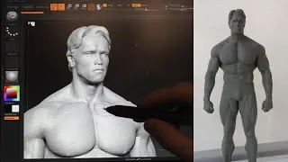 Thumbnail: Arnold Schwarzenegger modeling in ZBrush  Creating a realistic figurine for a 3D printer