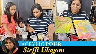 Thumbnail: Acrylic Pouring Art with Kids | Fluid Art Painting Vlog in Tamil