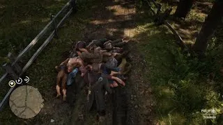 Thumbnail: RDR 2: Pigs eating a corpse & burning a pile of bodies
