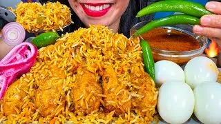 Thumbnail: ASMR SPICY BOMBAY CHICKEN BIRYANI, BOILED EGGS, ONION, CHILI MUKBANG MASSIVE Eating Sounds
