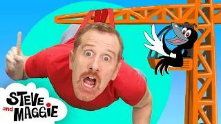 Thumbnail: Construction Toy Vehicles for Kids with Steve and Maggie | Body Parts & Hide and Seek | Dinosaurs