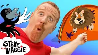 Thumbnail: Camping Fun with Toy Animals from Steve and Maggie | Playground Hide and Seek Story for Kids