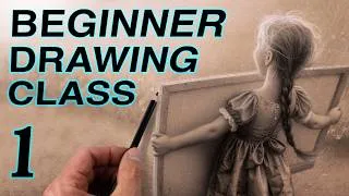 Thumbnail: Beginner Drawing Full Class in Real Time - Episode 1: Mark Making and Measurement