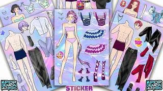 Thumbnail: Oddly Satisfying ASMR Sticker Book Kawaii Frilly Lace Corsets & Tiered Ruffle Skirts! 💜✨ Paper DIY