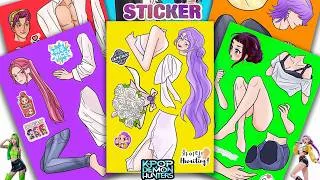 Thumbnail: Oddly Satisfying ASMR Sticker Book Kawaii White Bridal Ribbon Dress & Rose Bouquet! 🤍✨ Paper DIY