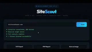 Thumbnail: sitescout / is a browser-based OSINT and website analysis tool acts as a localized scraper.