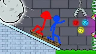 Thumbnail: Watergirl and Fireboy Stickman animation -( ice light run 2)  Diamond Parkour 2.