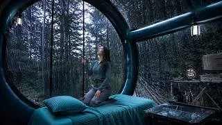 Thumbnail: ☔ Camping in Heavy Rain Inside a Giant Inflatable Capsule Tent | Cozy Rain ASMR