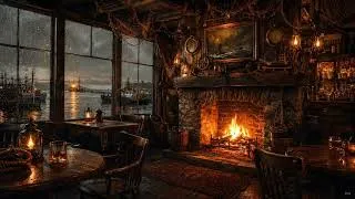 Thumbnail: Cozy Scottish Harbour Pub on a Rainy Autumn Night 🔥🌧️ | Celtic Folk Instrumental | 4 Hour Ambience