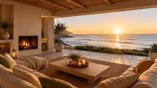 Thumbnail: Cozy Beachfront Terrace at Sunrise ☀️ Fireplace & Ocean Waves