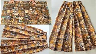 Thumbnail: सिर्फ 2 Mtr कपड़े में घेरदार Palazzo Pant Cutting and stitching  | Palazzo Pant Cutting stitching