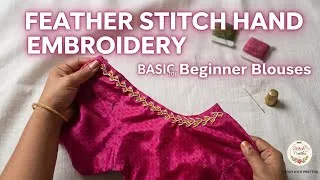 Thumbnail: Feather stitch hand embroidery design for blouse