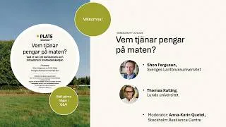 Thumbnail: 🍽️ PLATE-webbinarium: Vem tjänar pengar på maten?