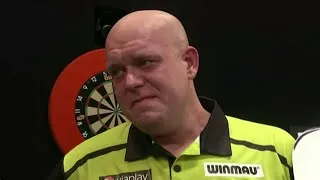 Thumbnail: Michael van Gerwen cries after winning a trophy for his daughter