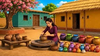 Thumbnail: गरीब लड़की के अनोखे मिट्टी के बर्तन | hindi kahaniya | moral stories | hindi cartoon kahani | kahani