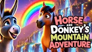 Thumbnail: 🐴 Horse and Donkey’s Big Mountain Climb 🏔️ | A Tale of Perseverance and Friendship 🌈