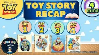 Thumbnail: 🚀TOY STORY 1-4 RECAP IN 4 MINUTES! | Quick Pixar Recap Before Toy Story 5 | Storytime with Lorenzo