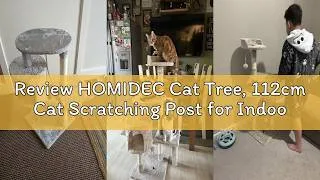 Thumbnail: Review HOMIDEC Cat Tree, 112cm Cat Scratching Post for Indoor Cats, Multi-Level Stable Cats Tower wi