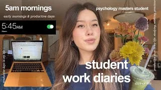 Thumbnail: Productive Study + Work Diaries | 5:45am mornings, psychology student, first day of work & running 