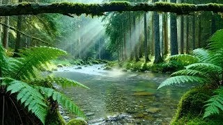 Thumbnail: Calming Forest Ambience River Flowing, Birds Chirping in Hidden Forest for Deep Rest, Medicine ASMR
