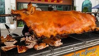 Thumbnail: Whole Pig Grilled Over Open Flame! Authentic Cambodian Street Food
