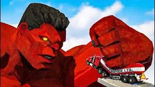 Thumbnail: Cars vs Red Hulk vs Captain America | Teardown