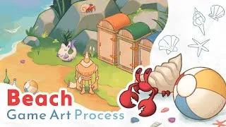 Thumbnail: Crabs, Sand & Shells: Full Game Art Process ★ || GOLEMBERT Devlog #14