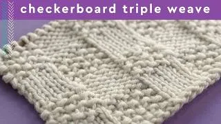 Thumbnail: Reversible Triple Weave Stitch: Easy Knit & Purl Pattern