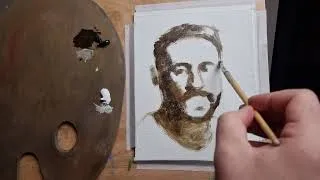 Thumbnail: Painting Neymar in Real-Time: Monochrome Value Study (Raw Umber & White)