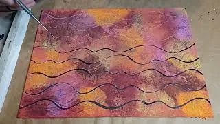 Thumbnail: Doodling with Acrylic Paint on a Painted Background - Acrylic Painting Timelapse