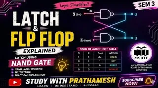 Thumbnail: Latch & Flip Flop Explained 🔥 | SR Latch using NAND & NOR Gate | Truth Table + Working | MSBTE Sem 3