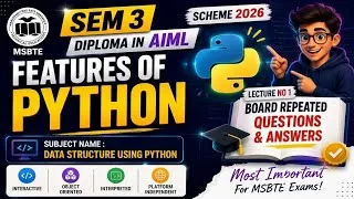 Thumbnail: Features of Python 🔥 | MSBTE Board Repeated Q & A | Sem 3 AIML | K Scheme 2026