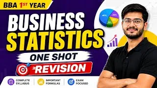 Thumbnail: 🔥 BBA 1st Year Business Statistics One Shot Revision | Complete Syllabus in 1 Video 📚 | Exam 2026
