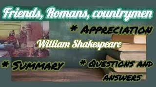 Thumbnail: CLASS 10 ENGLISH | chapter 3 | FRIENDS, ROMANS, COUNTRYMEN| summary, appreciation, answers