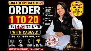 Thumbnail: CPC Orders 1–20 | Complete One Shot | Civil Procedure Code, 1908 | Bare Act Explained with cases