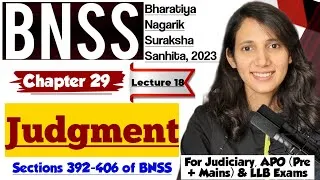 Thumbnail: BNSS Lecture-18 | Section 392-406 | Judgment in BNSS | Chapter 29 of BNSS