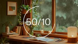 Thumbnail: Focus the Pomodoro ★︎ pomodoro 50/10 Studying with the sound of rain ★︎ 3 x 50 min