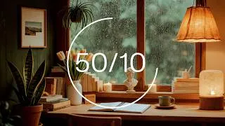Thumbnail: Pomodoro ★︎ pomodoro 50/10 Studying with the sound of rain ★︎ 3 x 50 min