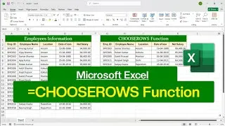 Thumbnail: MS Excel - CHOOSEROWS Function | CHOOSEROWS Formula in Excel