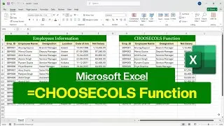 Thumbnail: MS Excel - CHOOSECOLS Function | CHOOSECOLS Formula in Excel