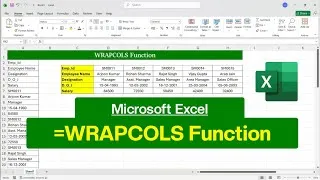 Thumbnail: MS Excel - WRAPCOLS Function | WRAPCOLS Formula in Excel