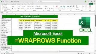Thumbnail: MS Excel - WRAPROWS Function | WRAPROWS Formula in Excel