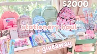 Thumbnail: Huge stationery haul + giveaway 2026 ✨🎀 sanrio, labubu, kpop demon, and more