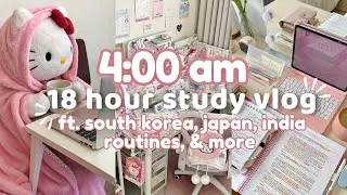 Thumbnail: 4:00 am study vlog ✨18 hour study days, trying Indian, South Korean, Japanese study routines
